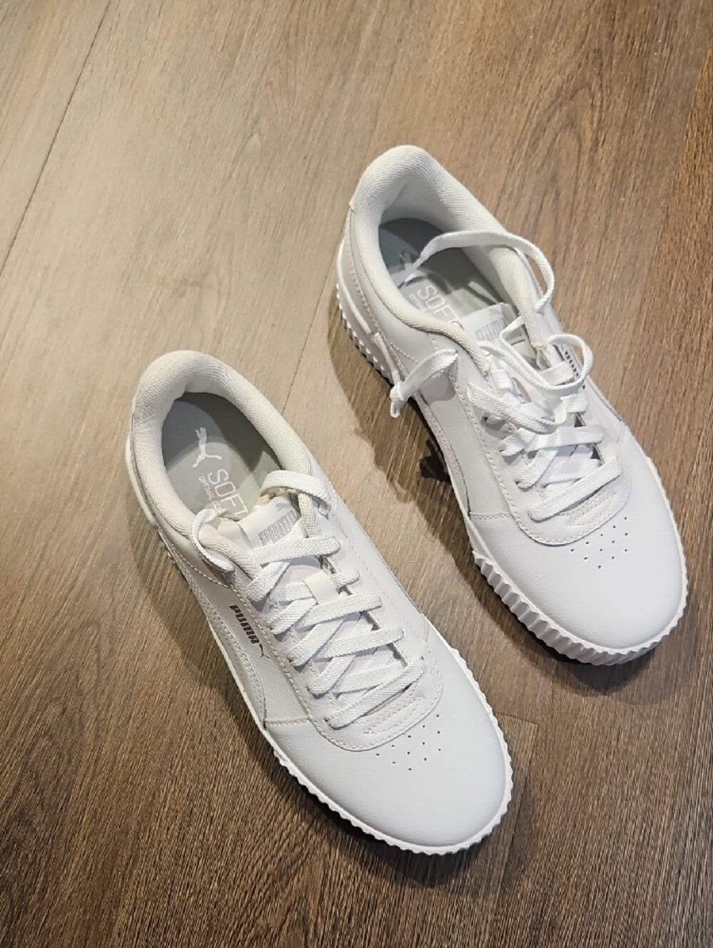 Puma Women's All-White Soft-foam Lace-Up Sneakers NWOT, SZ 10 - Picture 2 of 12